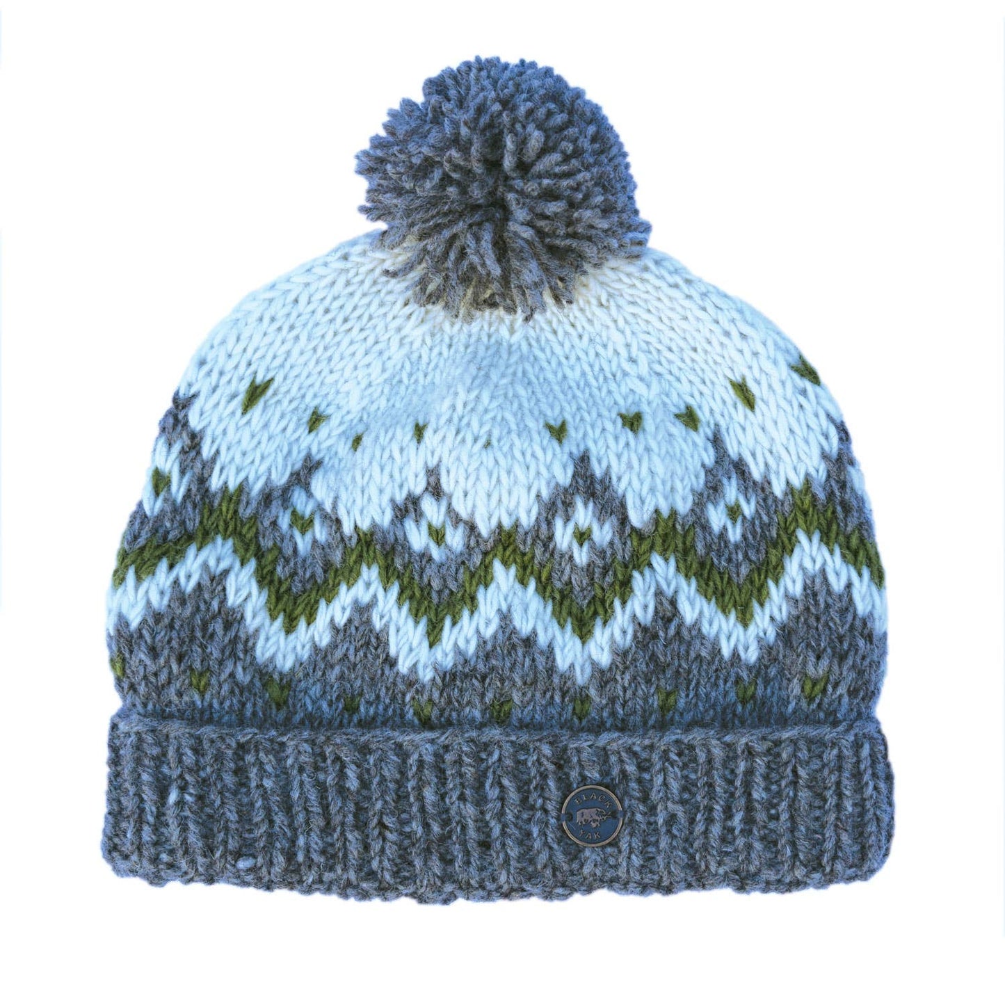Dot Diamond Bobble Hat - Pure Wool - Knitted - Fair Trade