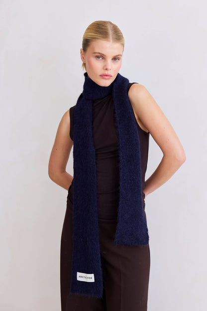 The Alpaca Skinny Scarf - Deep Sea Navy - AW25