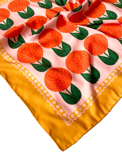 Orange Dahlia Eco Floral Scarf / Headscarf