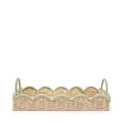 Scalloped Green Edge Tray