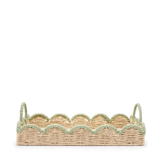 Scalloped Green Edge Tray