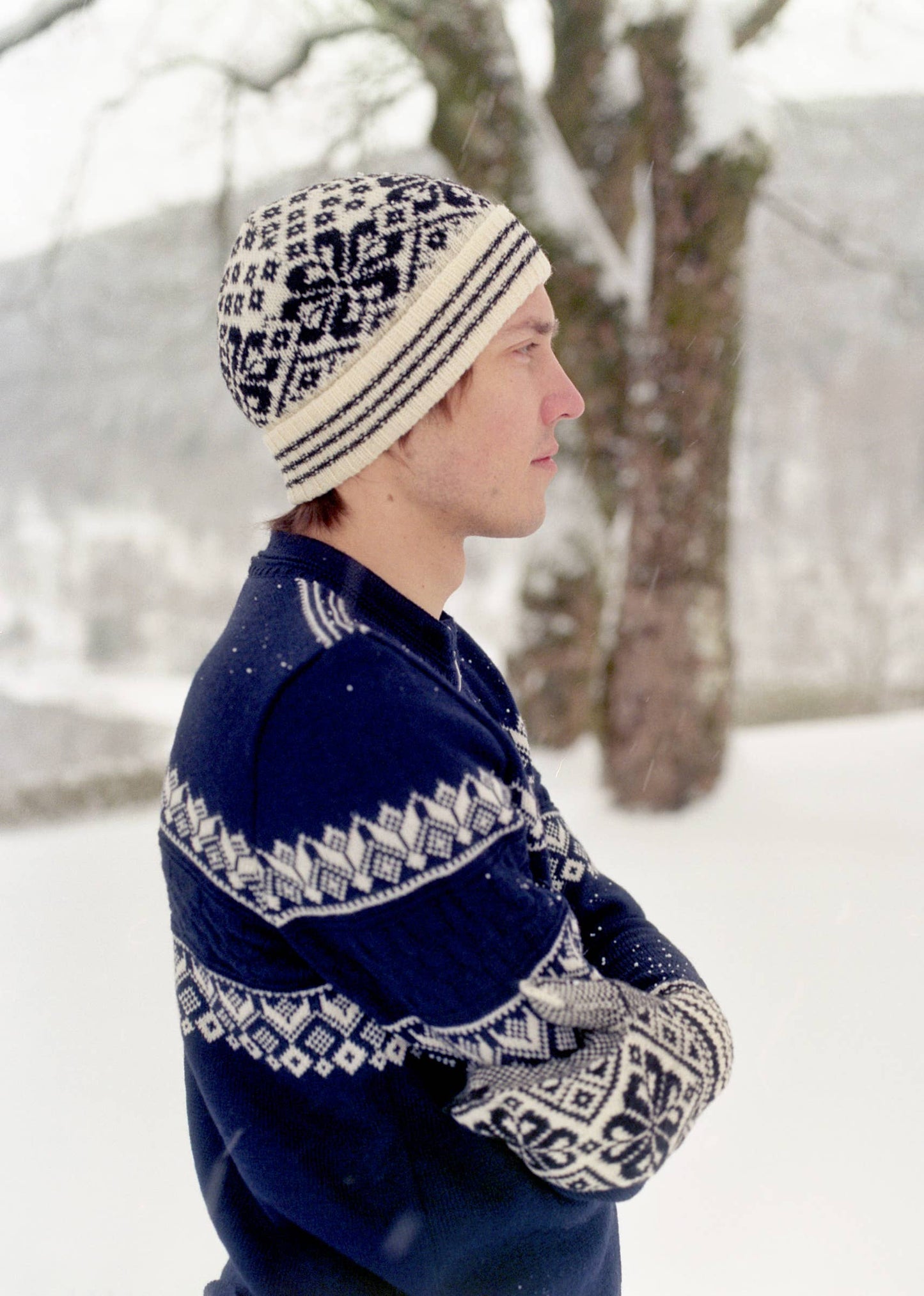Selbu knitted beanie (261)Red 100% wool