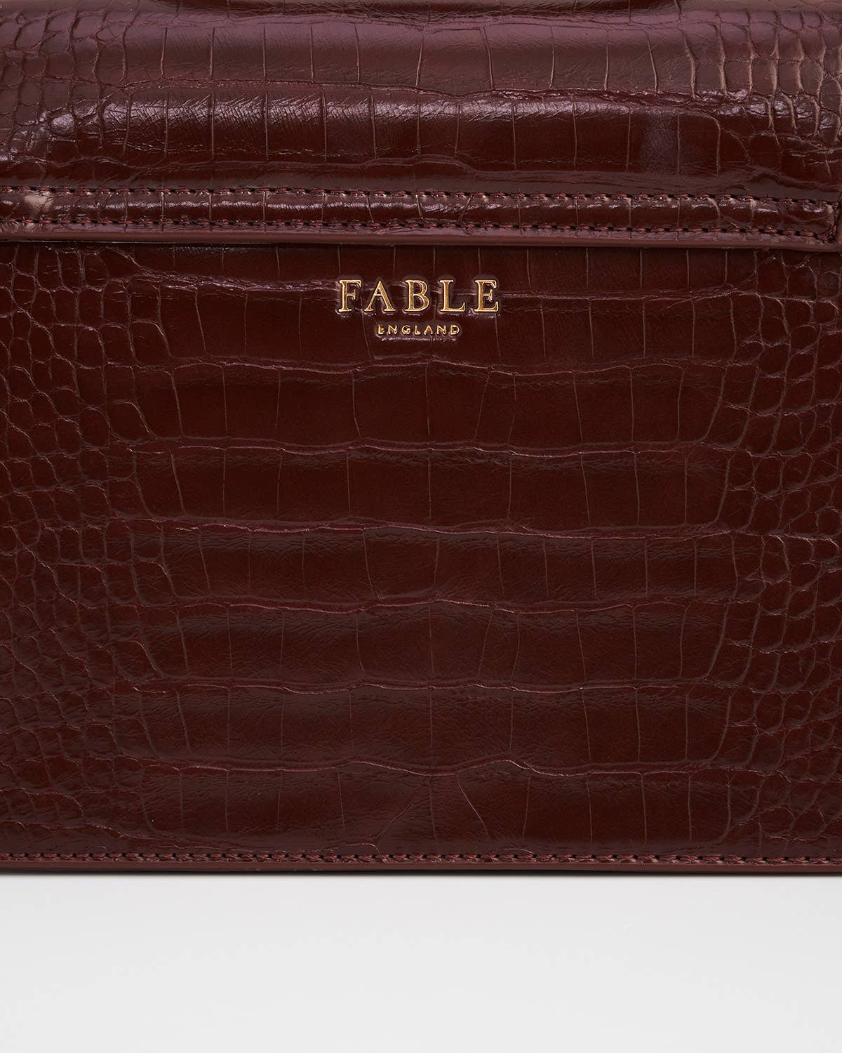 Eliza Small Top Handle Bag in Burgundy Croc