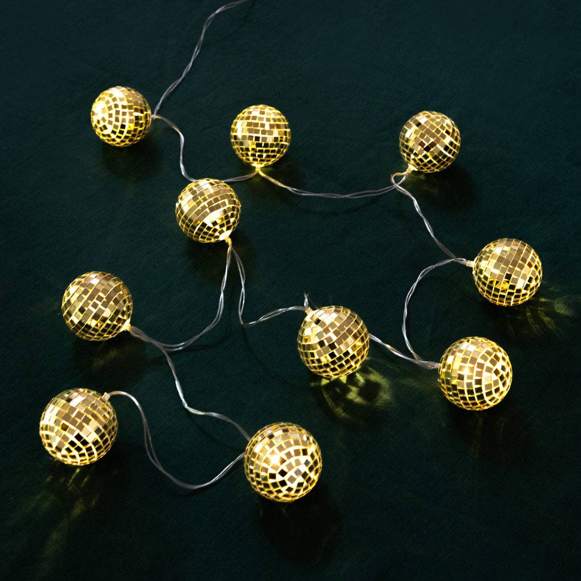 Luxe Gold Disco Balls String Lights - 1.6m