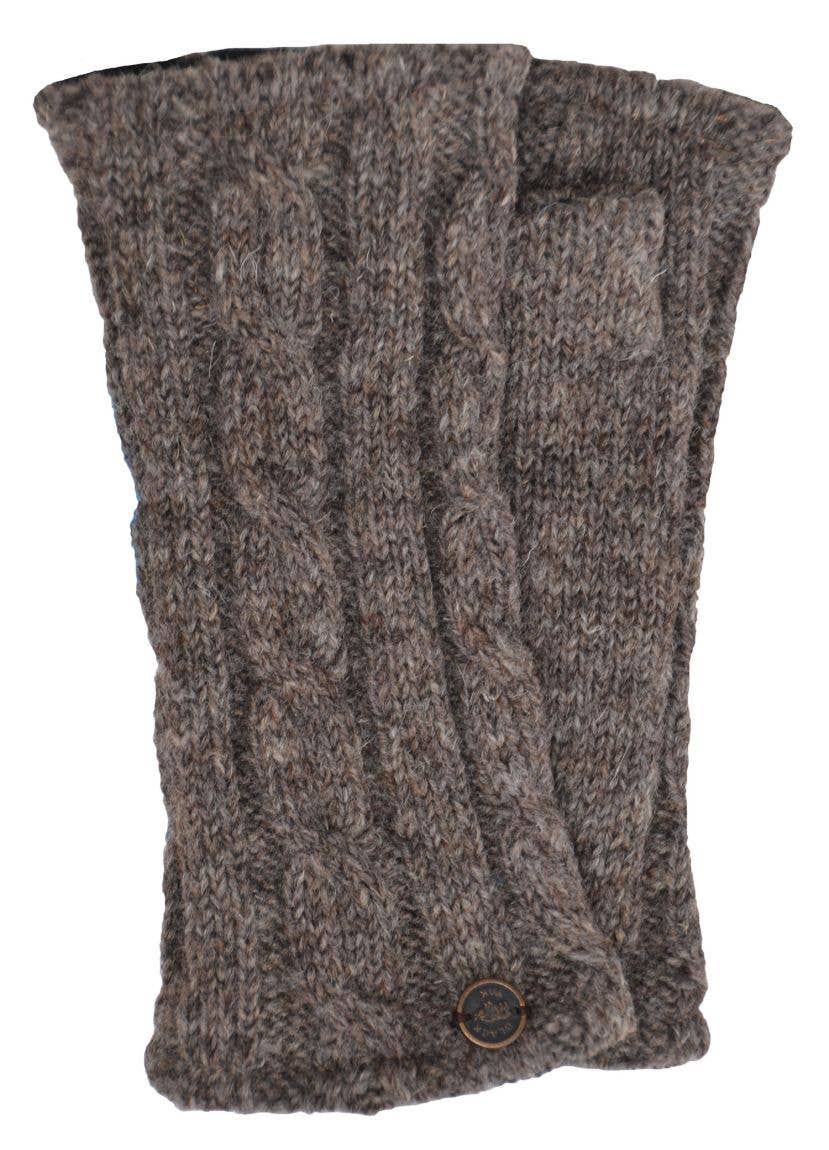 Cable Wristwarmers - Knitted Pure Wool - Fair Trade