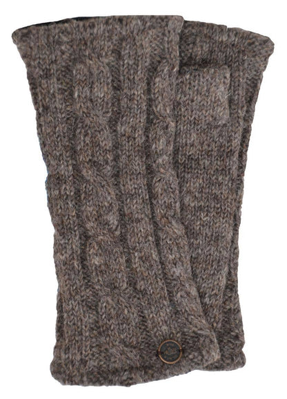 Cable Wristwarmers - Knitted Pure Wool - Fair Trade