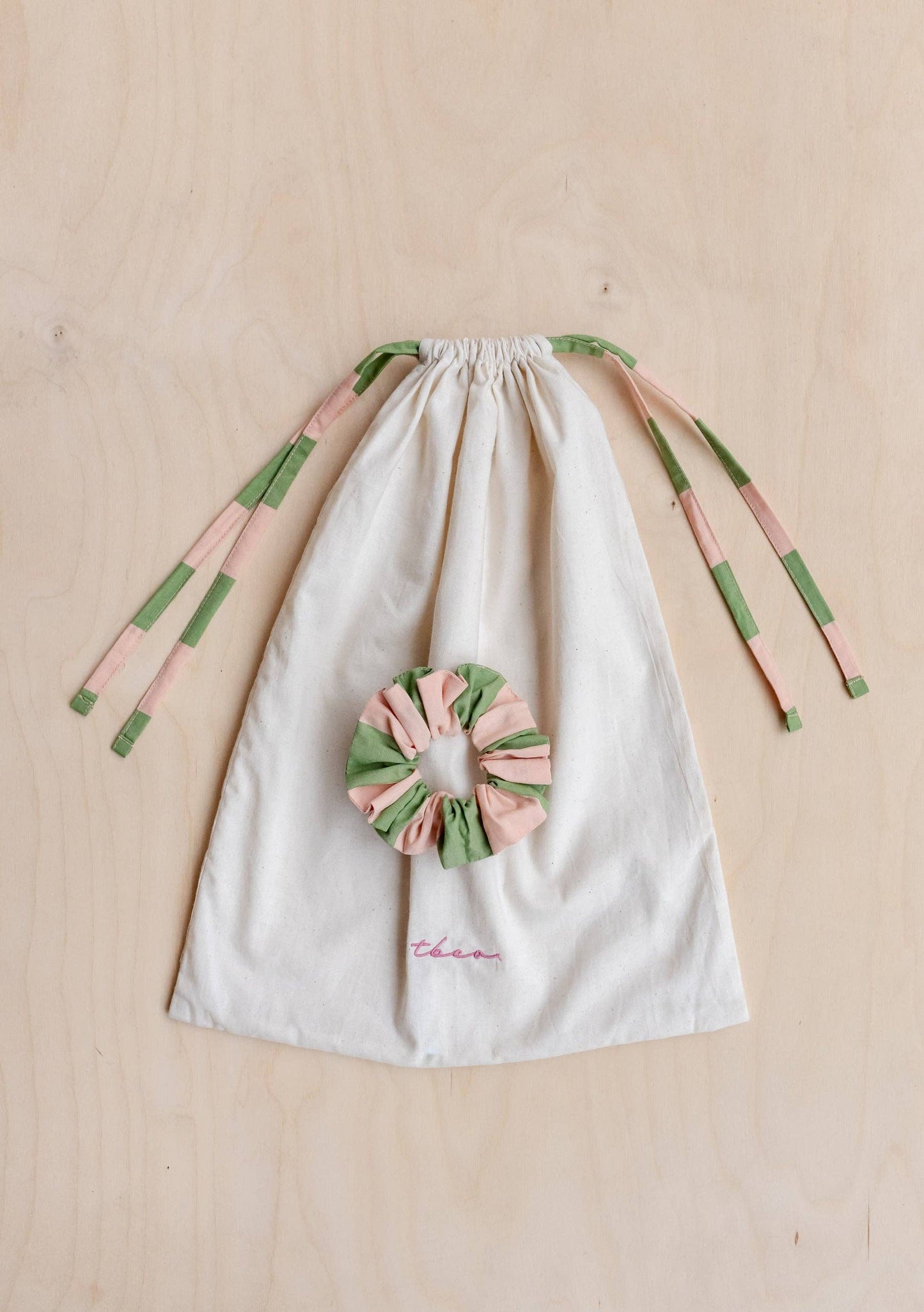 Cotton Pyjamas in Green Stripe