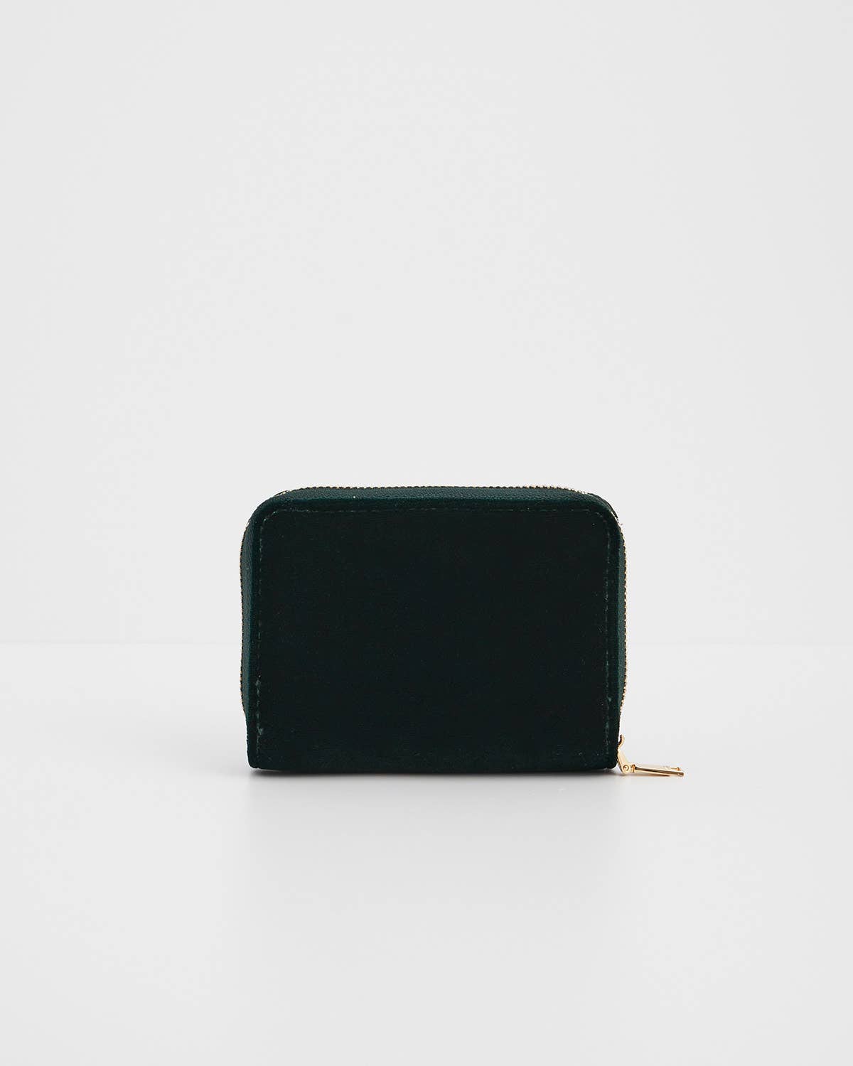 Hedgehog Embroidered Small Purse in Forest Green Velvet