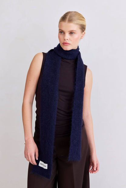 The Alpaca Skinny Scarf - Deep Sea Navy - AW25