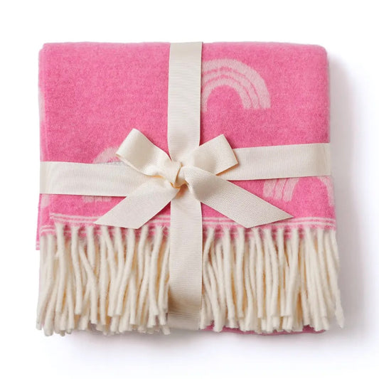 Merino Wool Rainbow Baby Blanket