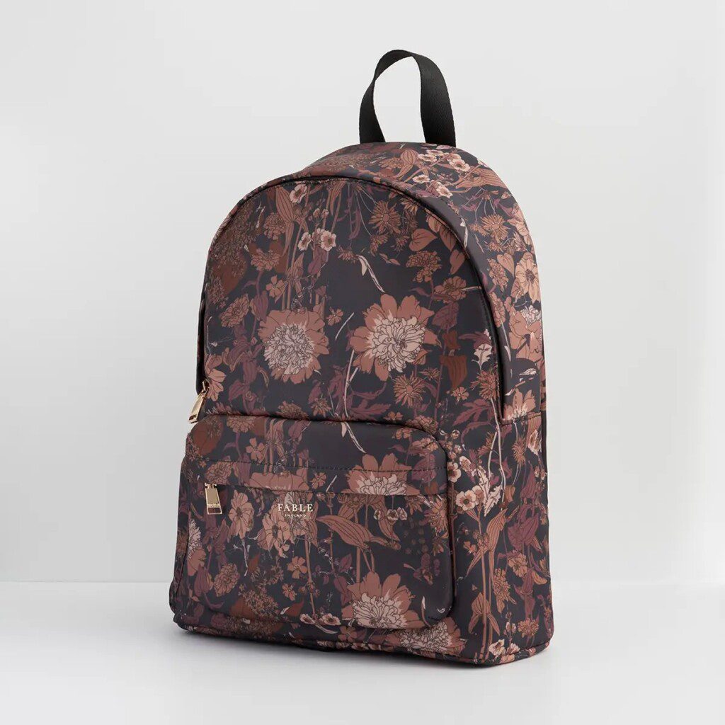 Fable Deco Blooms Large Black Backpack