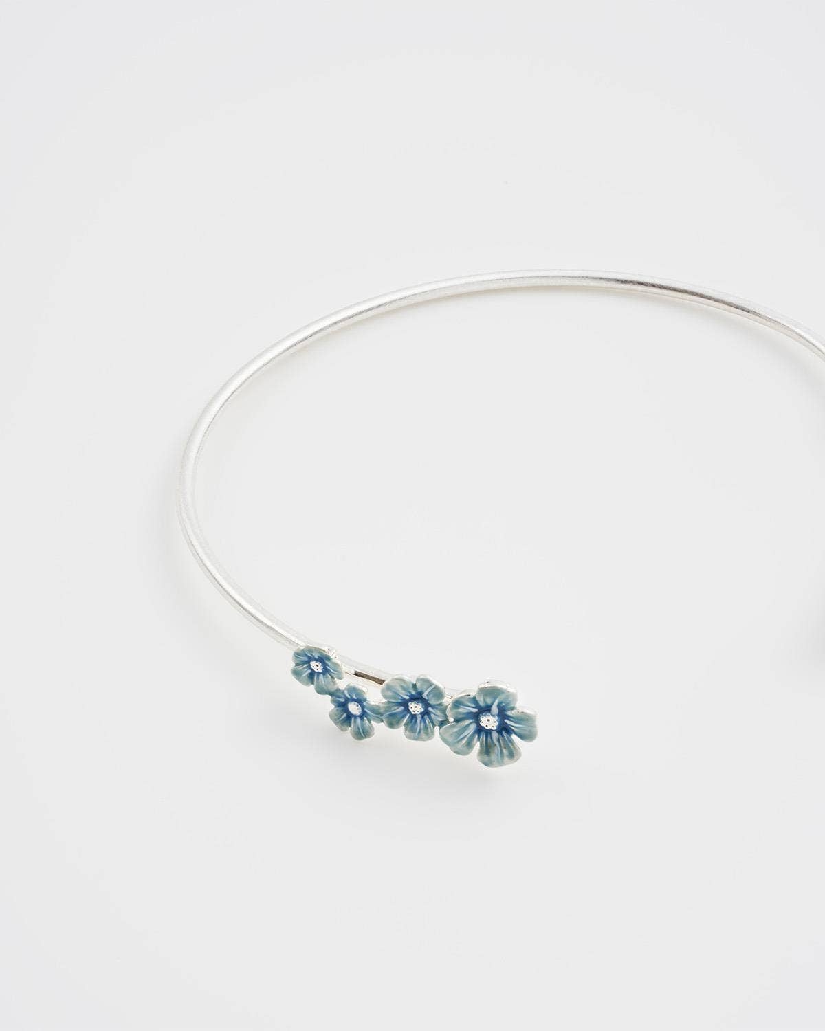 Forget Me Not Silver Bangle