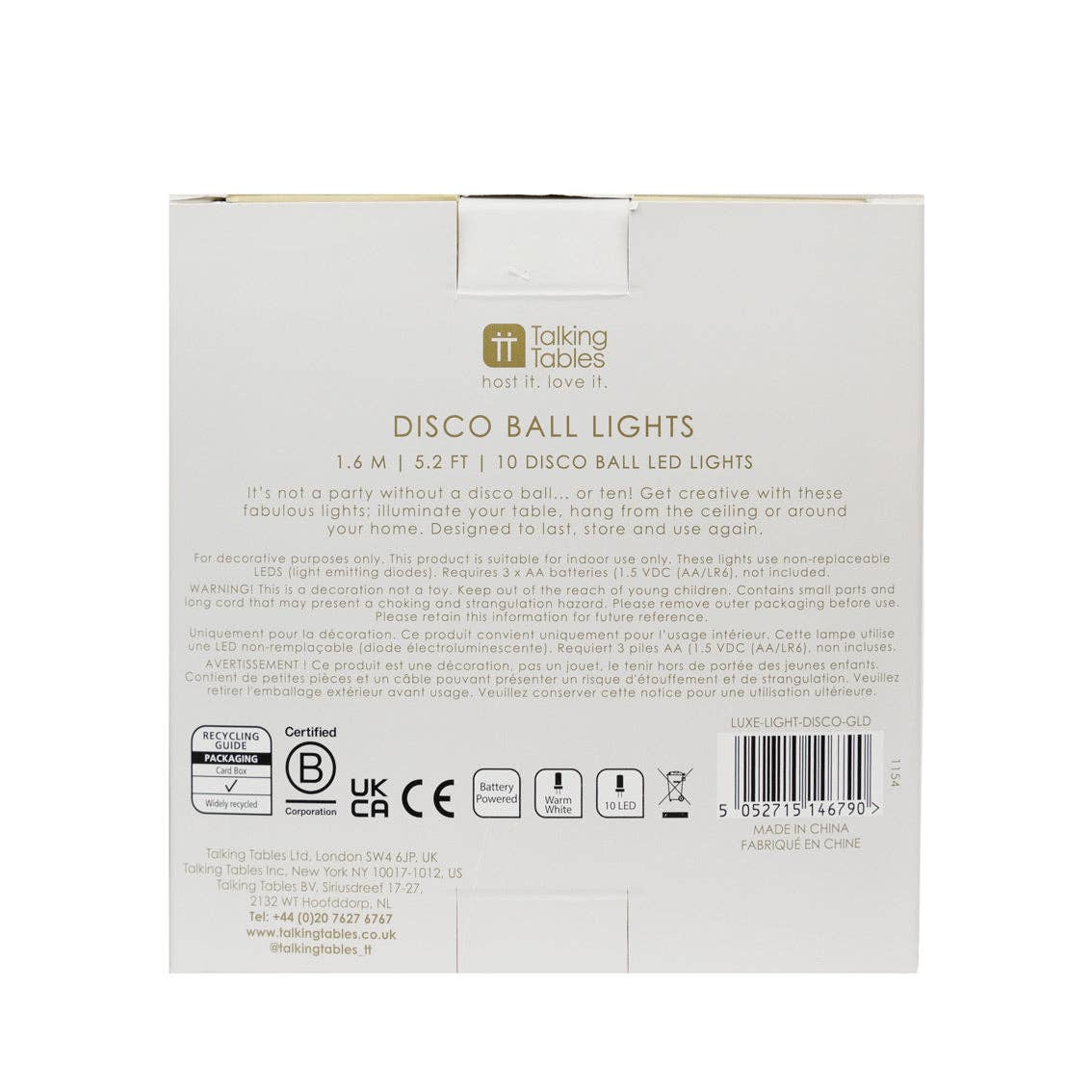 Luxe Gold Disco Balls String Lights - 1.6m