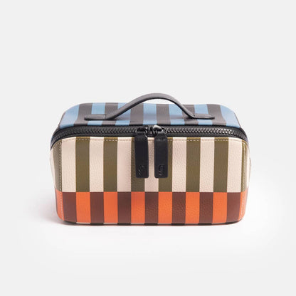 Stripe Diagonal Zip Large Washbag