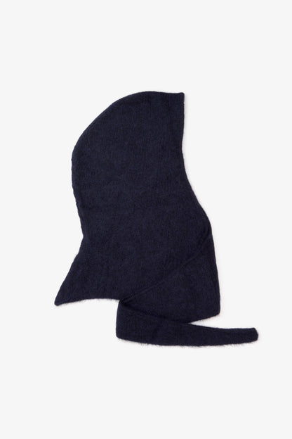 The Alpaca Hooded Scarf - Deep Sea Navy - AW25