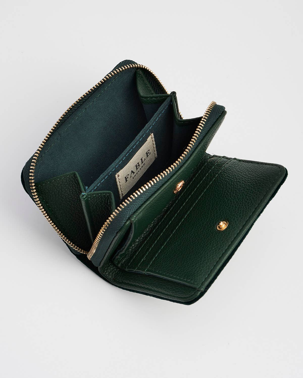 Hedgehog Embroidered Small Purse in Forest Green Velvet
