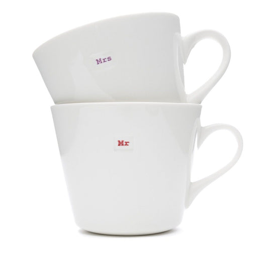 Keith Brymer Jones Mr and Mrs Mugs - Set of 2 - White