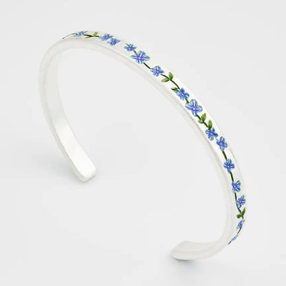 Forget Me Not Silver Bangle