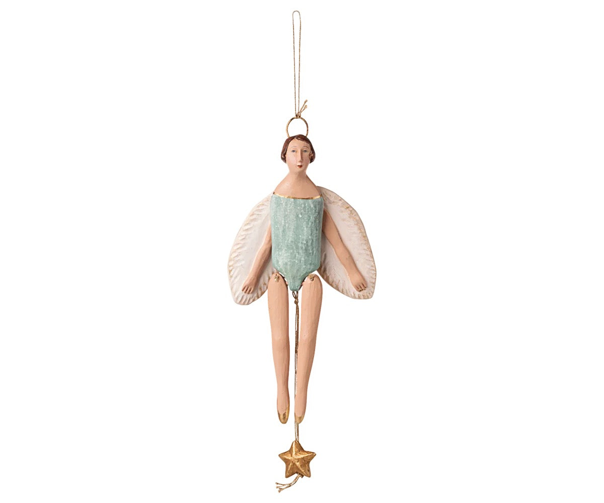 Maileg Angel jumping jack with halo Small - Mint