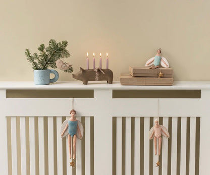 Maileg Angel jumping jack with halo Small - Mint