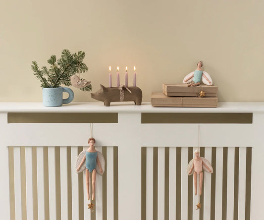 Maileg Angel jumping jack with halo Small - Mint