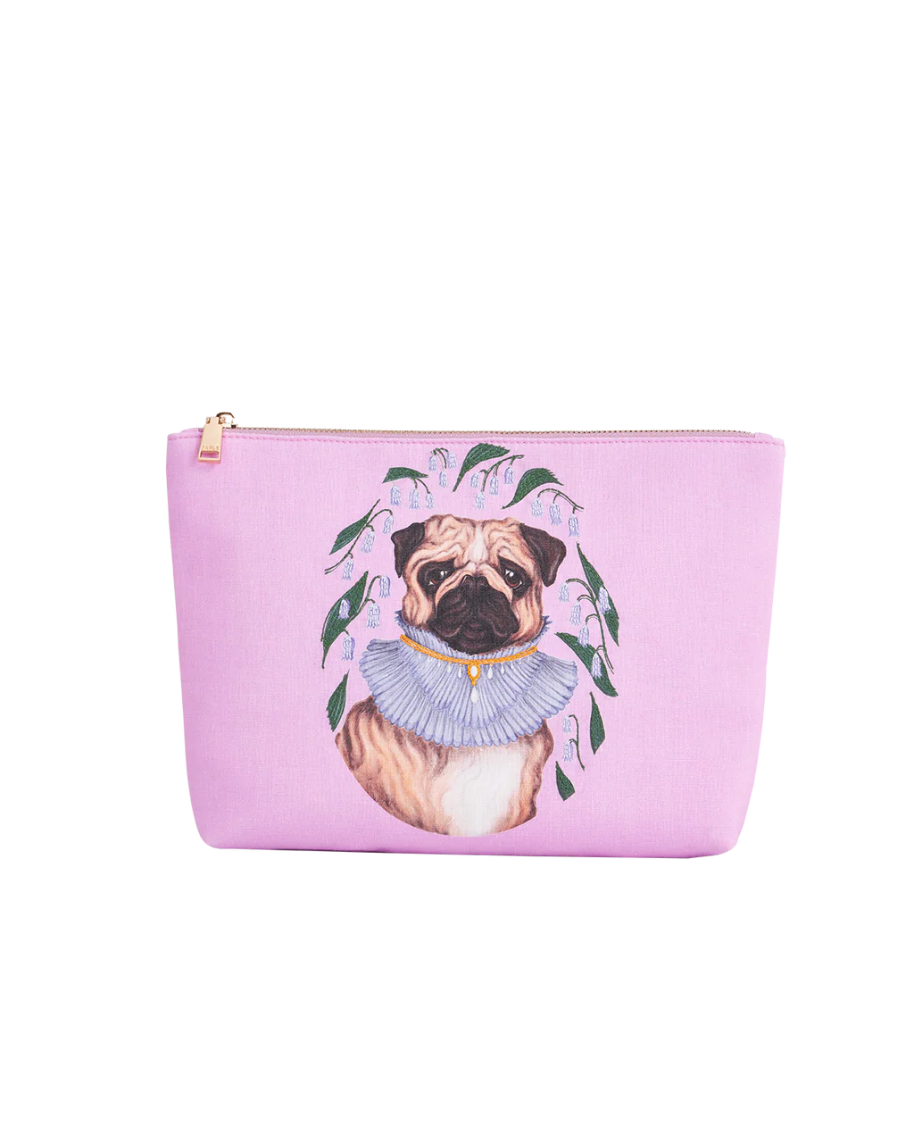 The Pug Pink cosmetic bag