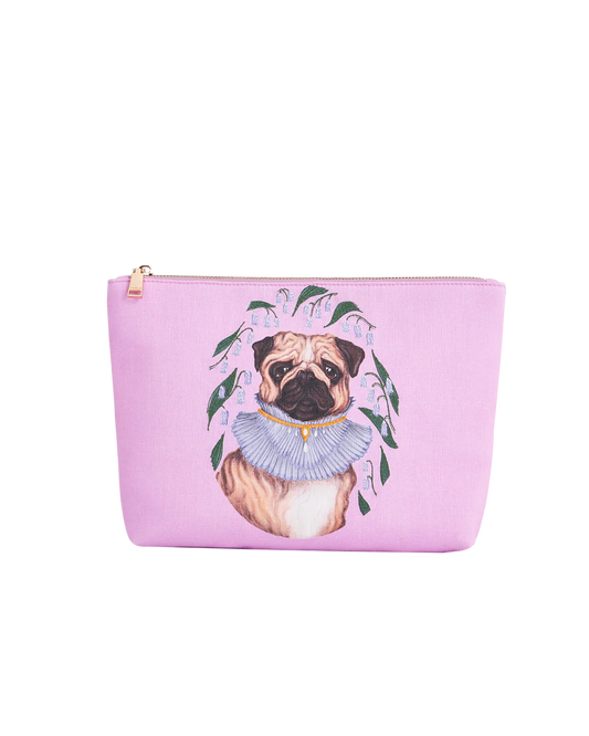 The Pug Pink cosmetic bag