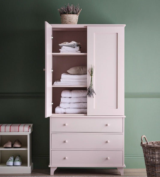 Blush Pink laundry cupboard