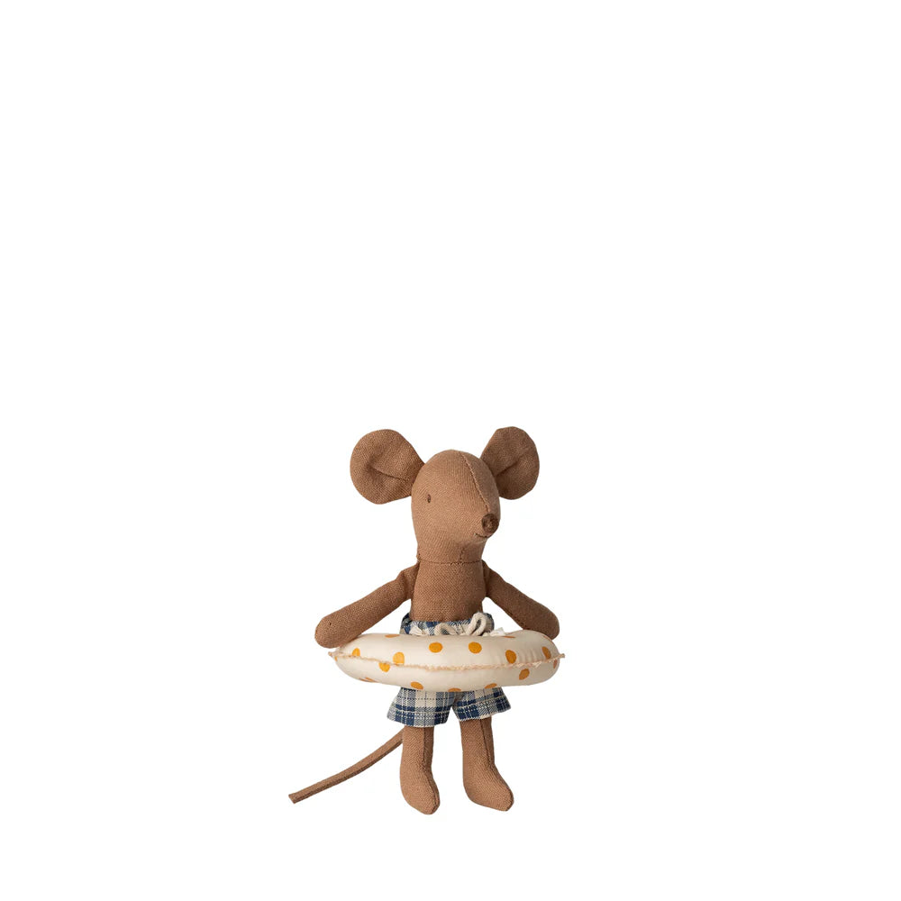 BEACH MOUSE WITH FLOAT - LITTLE BROTHER - YELLOW DOTS