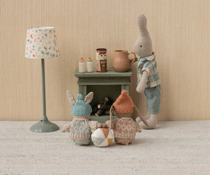 Micro Brown Winter Rabbit in Rose Knitted Outfit by maileg