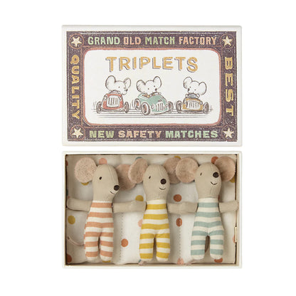 Maileg Baby Mice, Triplets in Matchbox