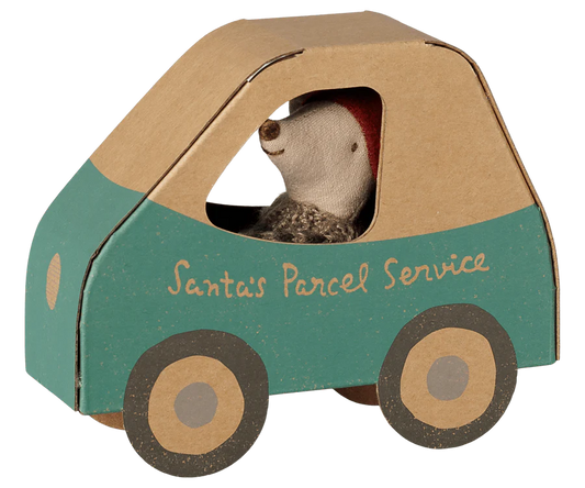 PRE-ORDER Maileg, Christmas Mouse, Little Brother in Car Box **DUE NOV*