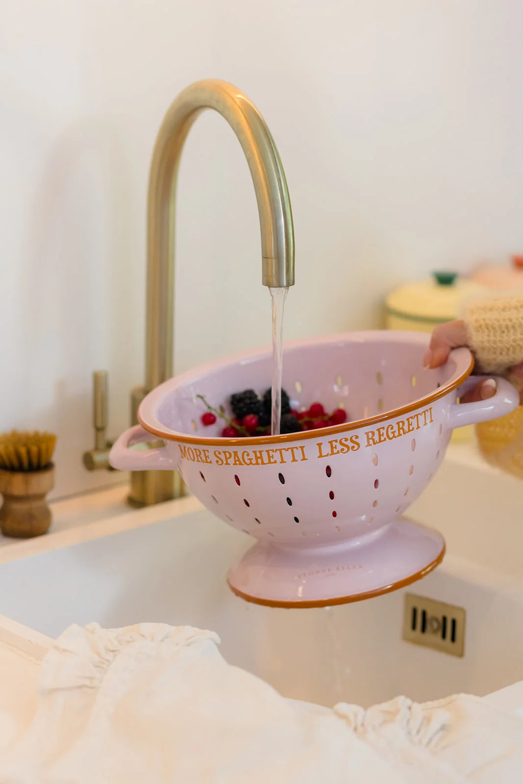 More Spaghetti Enamel Colander