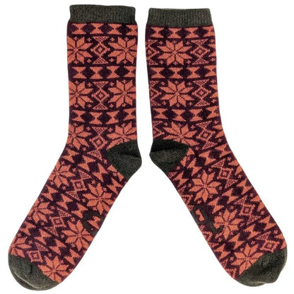 Men's Lambswool Ankle Socks 8-11 Fair Isle Lambswool