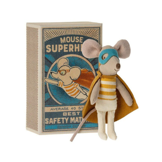 Maileg Superhero Mouse in a Matchbox, Little Brother