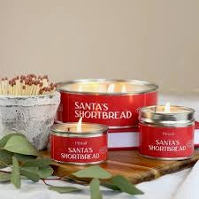 Pintail Candles Large 3 Wick Scented Candle Tin - Santa shortbread