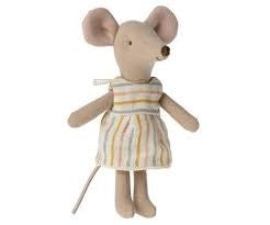 Big sister mouse in matchbox stripe dress