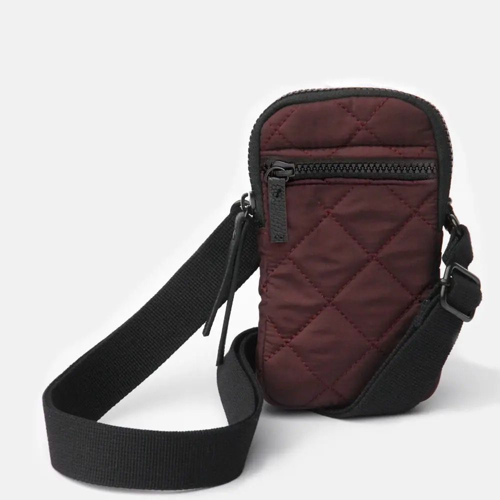 Burgundy Quilted Phone Bag