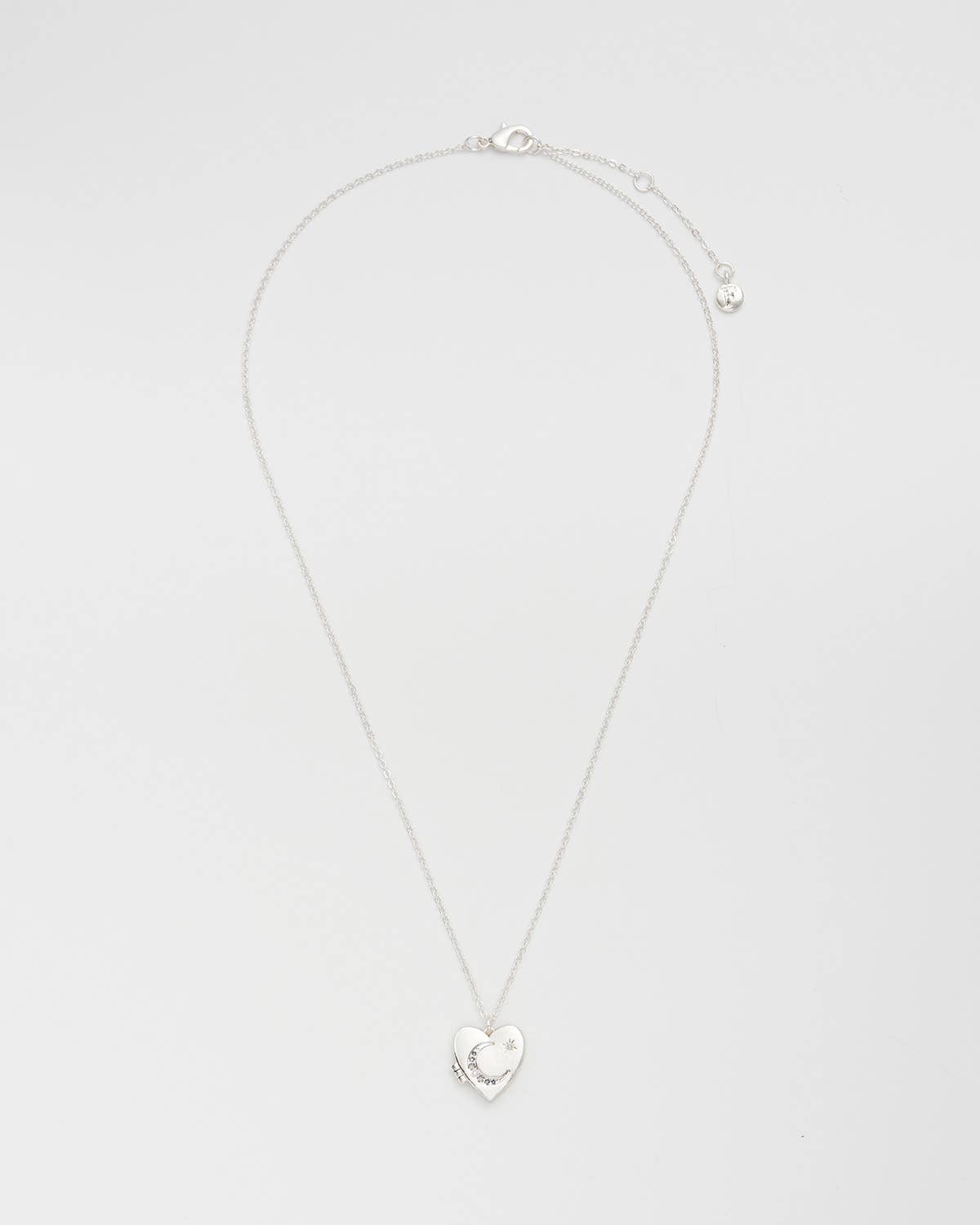 Selene Moon Periwinkle Locket Necklace in Silver