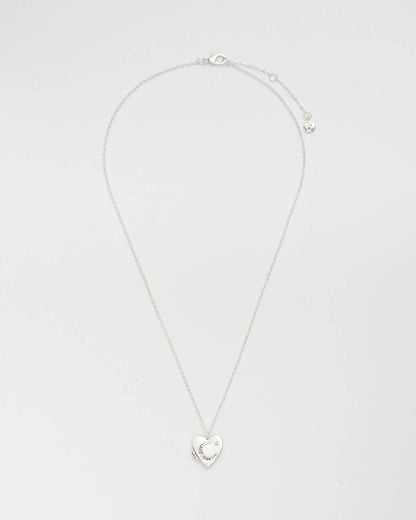 Selene Moon Periwinkle Locket Necklace in Silver