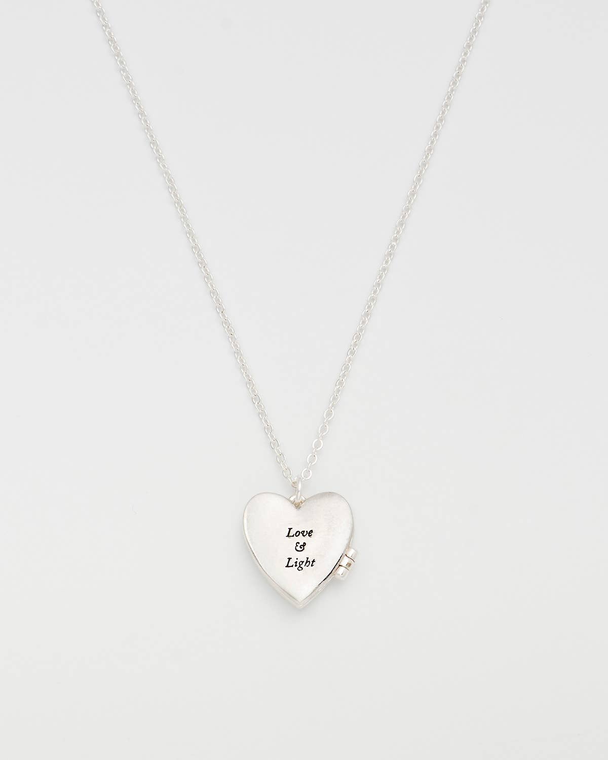 Selene Moon Periwinkle Locket Necklace in Silver