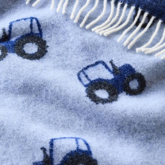 Merino Wool Tractor Baby Blanket