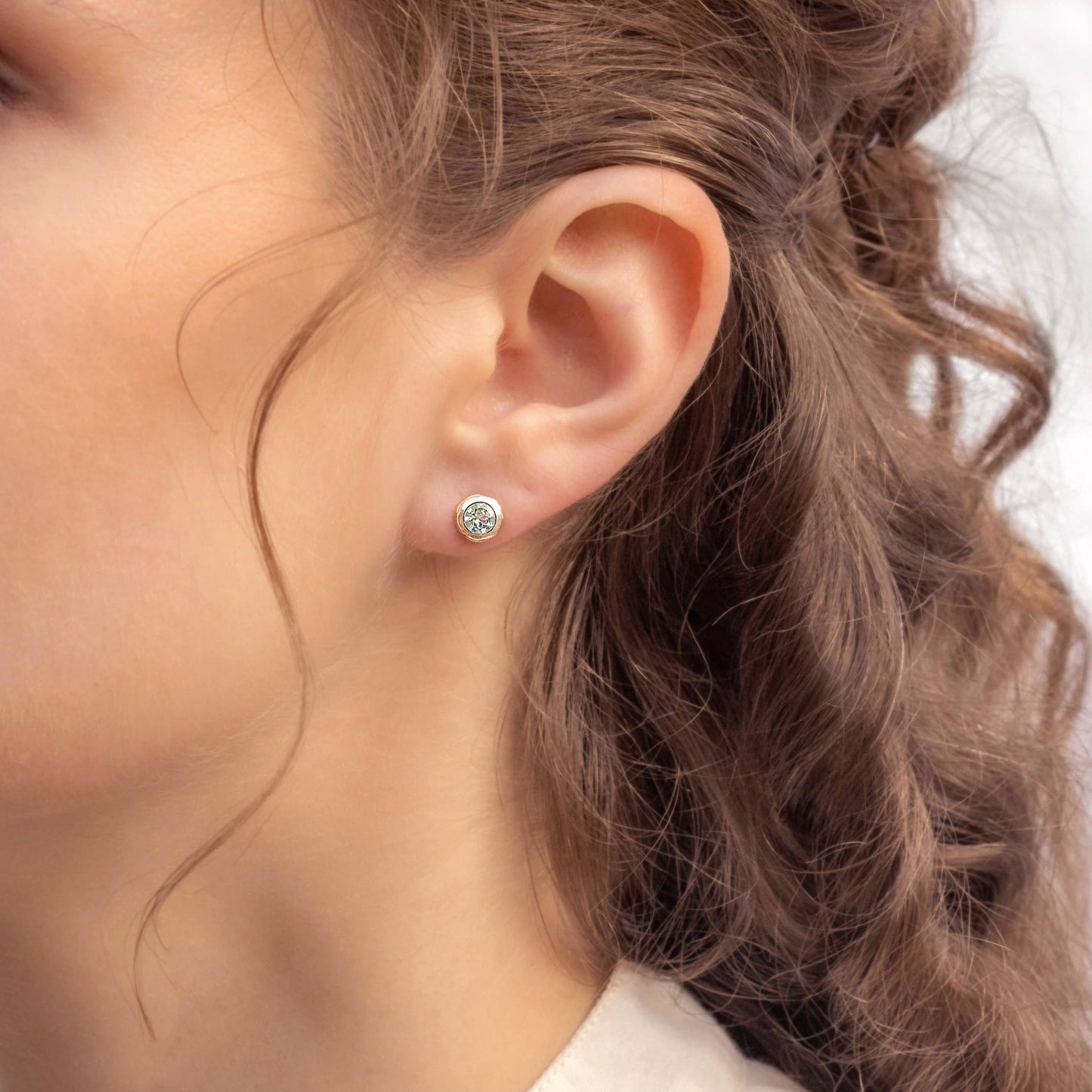 Handmade Sterling Silver Blue Topaz Stud Earrings
