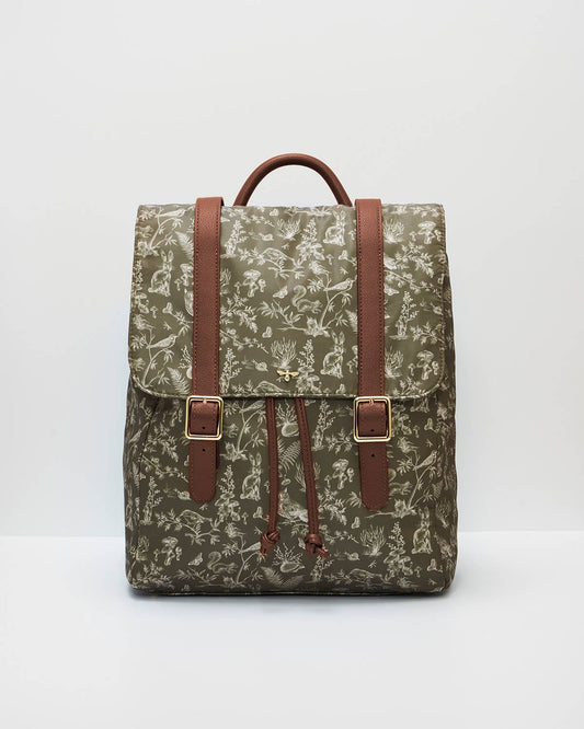 Flora Orla Scene Print Backpack in Khaki