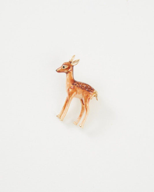 Enamel Fawn Brooch