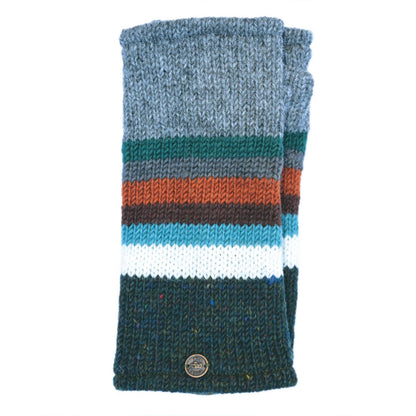 Heather Edge Wristwarmers - Knitted Pure Wool - Fair Trade