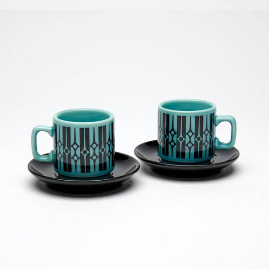 Magpie x Hornsea Espresso set of 2 Geo Teal