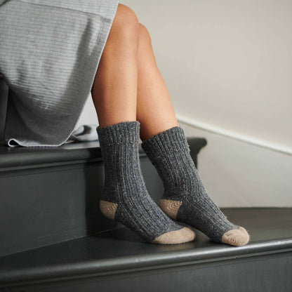 Unisex Recycled Silk Blend Ribbed Socks