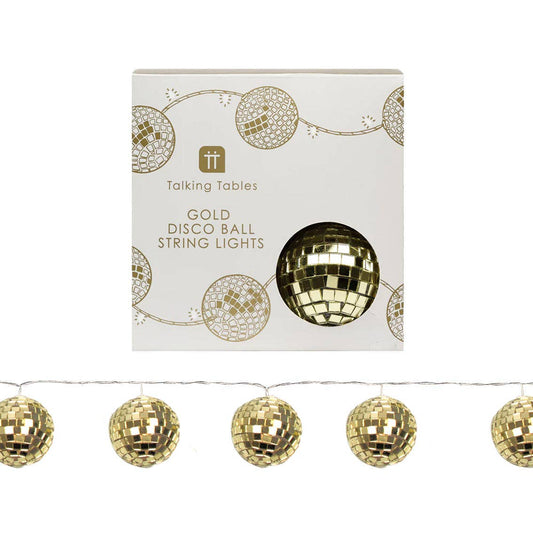Luxe Gold Disco Balls String Lights - 1.6m