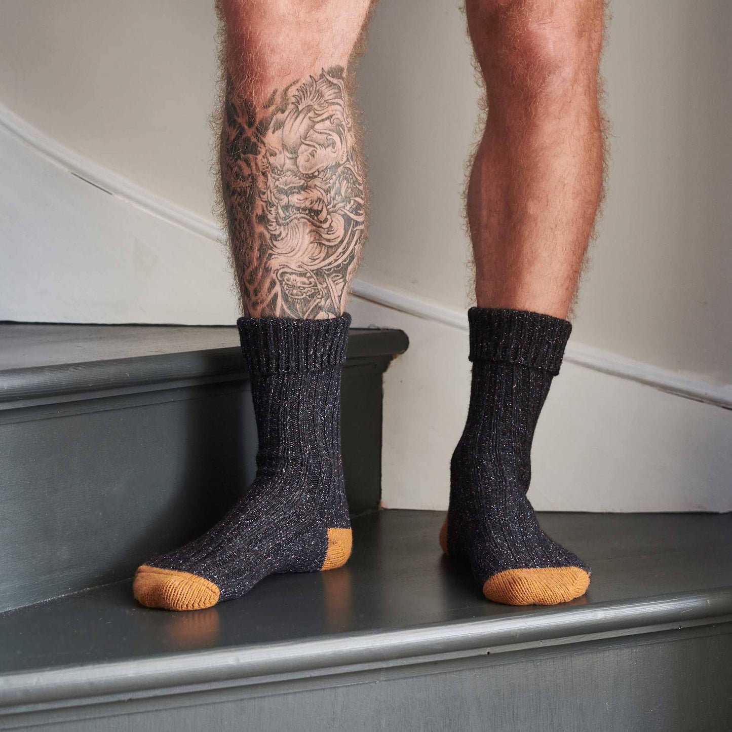Unisex Recycled Silk Blend Ribbed Socks
